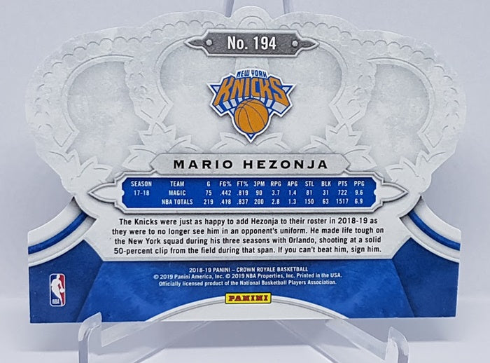 2018-19 Panini Crown Royale Mario Hezonja Knicks #194