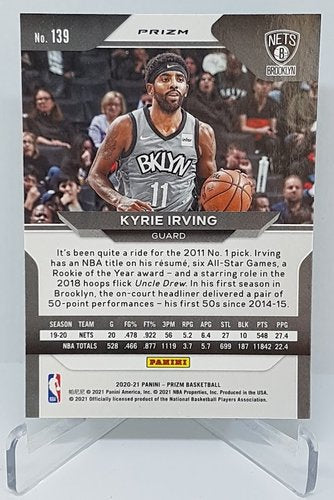 2020-21 Panini Prizm Green Prizm Kyrie Irving Nets #139