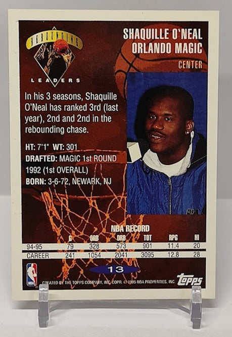 1995-96 Topps Rebounding Shaquille O'Neal Magic #13 *2