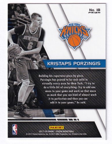 2017-18 Panini Prizm Fundamentals Kristaps Porzingis Knicks #18