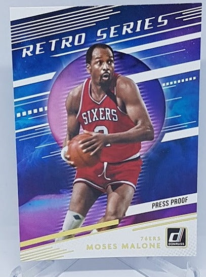 2020-21 Panini Donruss Retro Series Gold Press Proof Moses Malone #12