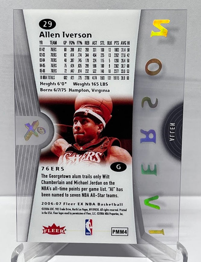 2006-07 Fleer EX NBA Allen Iverson Philadelphia 76ers #29
