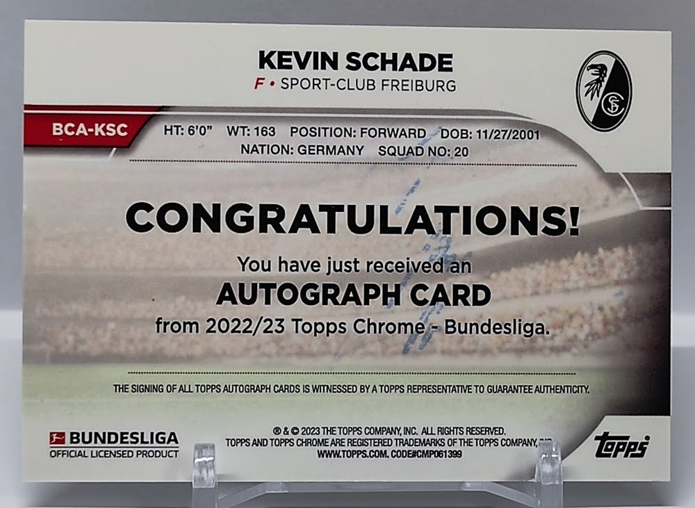 2022-23 Topps Chrome Auto Kevin Schade Freiburg