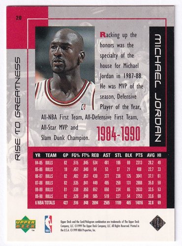 1999 Upper Deck Michael Jordan Bulls #20