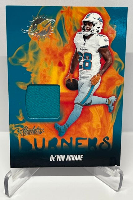 2024 Panini Absolute Burners Memorabilia De'Von Achane Dolphins *3