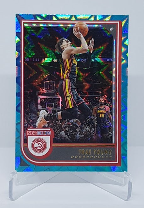 2022-23 Panini Hoops Teal Explosion Trae Young Hawks #80