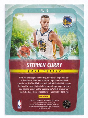 2022-23 Panini Hoops Pure Players Stephen Curry  Warriors #6