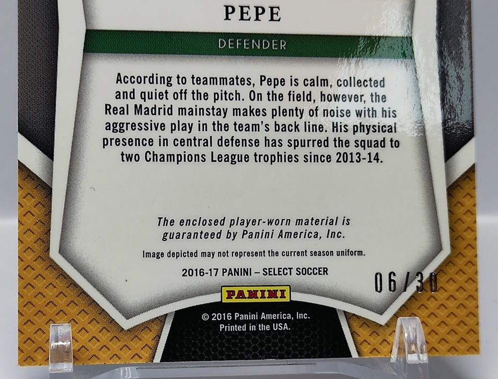 2016-17 Panini Select Swatches Pepe Real Madrid 06/30 #70 *2