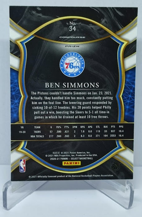 2020-21 Panini Select Flash Prizm Ben Simmons 76ers #34