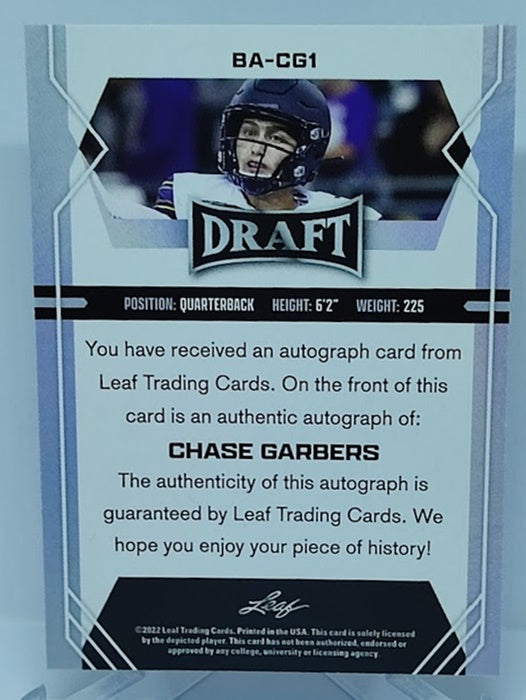 2022 Leaf Draft Autograph RC Chase Garbers *1