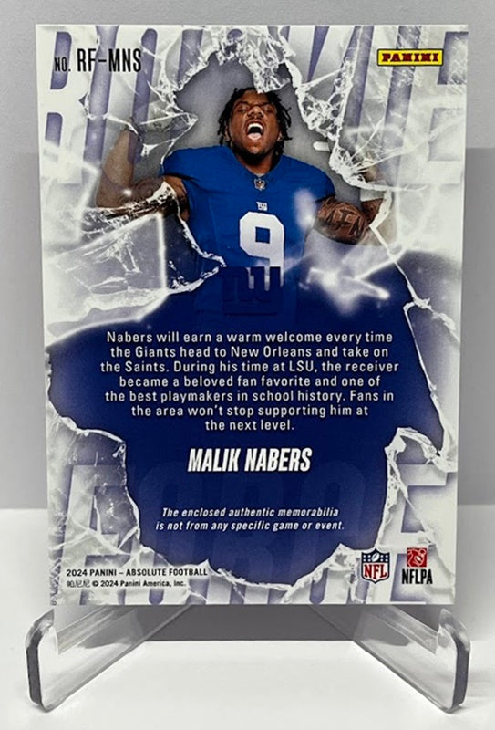 2024 Panini Absolute Memorabilia RC Malik Nabers New York Giants *3