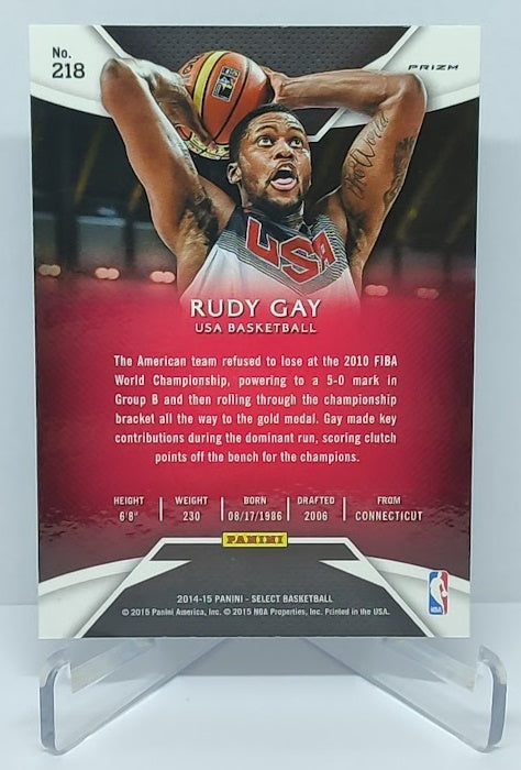 2014-15 Panini Select Silver Prizm Team USA Rudy Gay #218