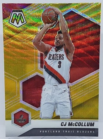 2020-21 Panini Mosaic TMall Gold Wave Prizm CJ McCollum Blazers #30