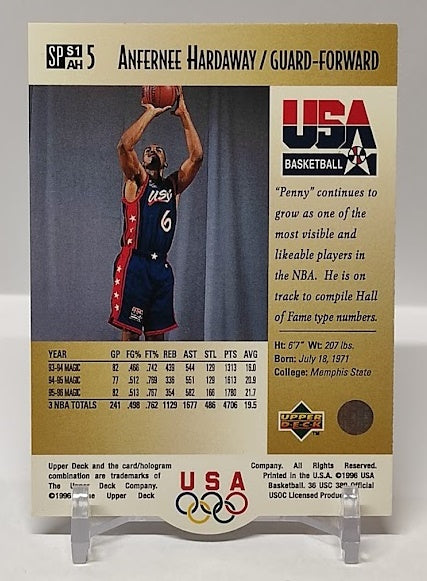 1996 Upper Deck Career Statistics Anfernee Hardaway Team USA *2