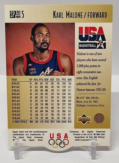 1996 Upper Deck Career Statistics Karl Malone Team USA *2