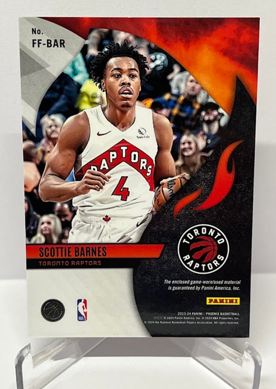 2023-24 Panini Phoenix Fire Fabrics Scottie Barnes Toronto Raptors *4