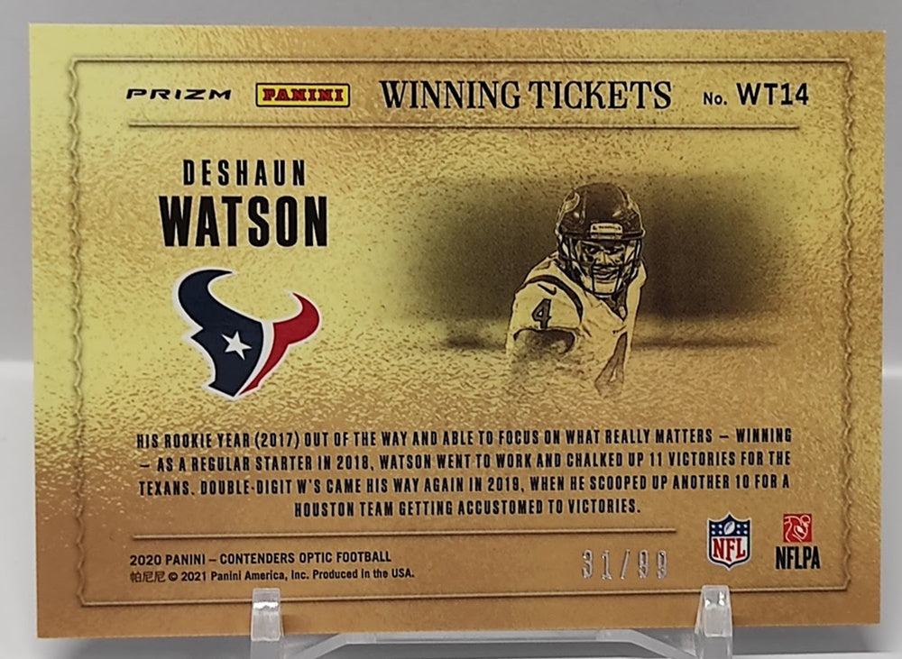 2020 Panini Contenders Optic Winning Tickets Deshaun Watson 31/99 *2