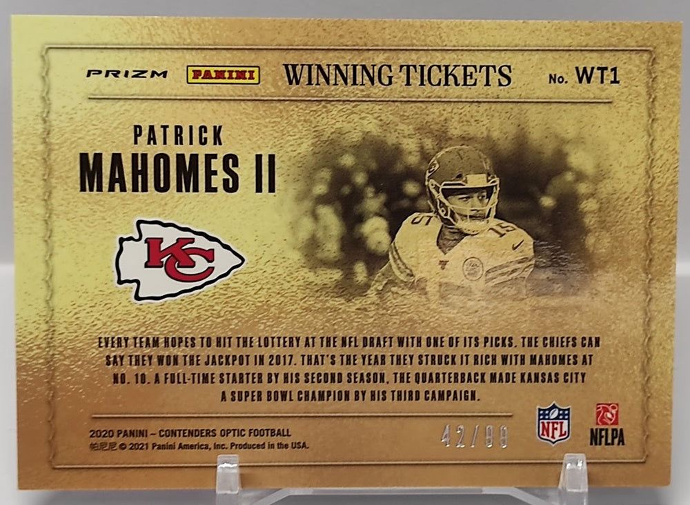 2020 Panini Contenders Optic Winning Tickets Patrick Mahomes 42/99 *2