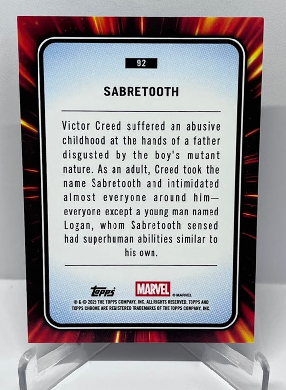 2025 Topps Chrome Marvel Spider Web Sabretooth 144/399 #92 *7