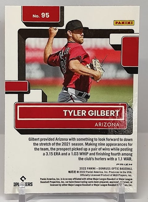 2022 Panini Donruss Optic Silver Prizm Rated Rookie Tyler Gilbert Arizona #95