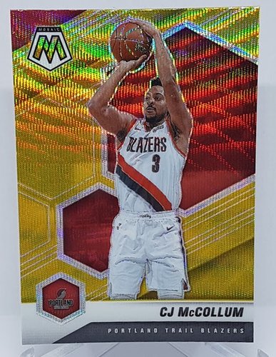 2020-21 Panini Mosaic TMall Gold Wave Prizm CJ McCollum Blazers #30