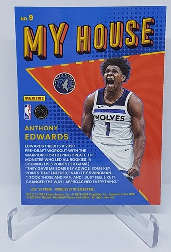 2021-22 Panini Donruss My House Anthony Edwards Timberwolves #9