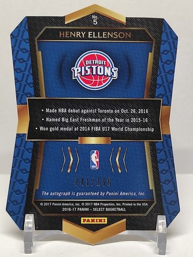 2016-17 Panini Select RC Henry Ellenson Pistons 041/199 #5