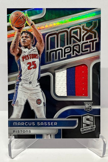 2023-24 Panini Spectra Max Impact Prizm 3 cl Patch RC Marcus Sasser Pistons 125/149 *4