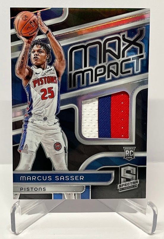 2023-24 Panini Spectra Max Impact Prizm 3 cl Patch RC Marcus Sasser Pistons 125/149 *4