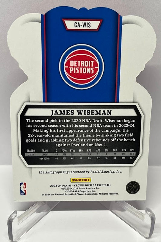 2023-24 Panini Crown Royale Auto James Wiseman Pistons 02/35 *4