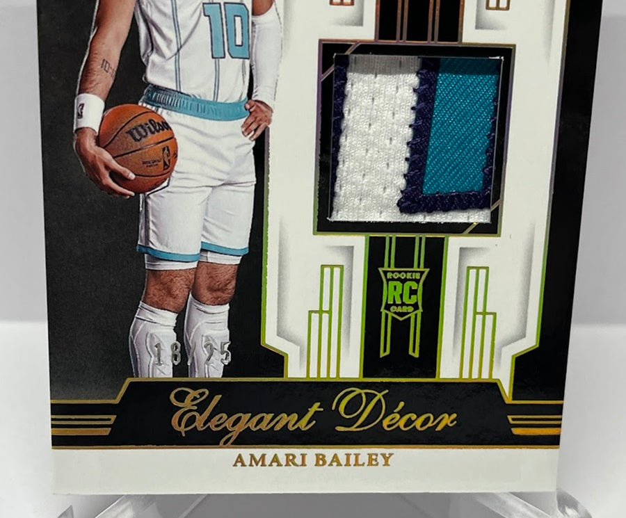 2023-24 Panini Noir Elegant Decor Gold Patch RC Amari Bailey Hornets 18/25 *4