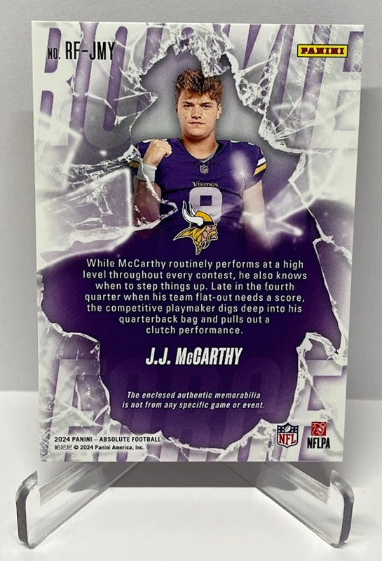 2024 Panini Absolute Memorabilia RC JJ McCarthy Minnesota Vikings *3