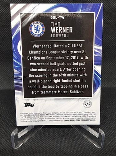 2021 Topps Chrome Golazo Timo Werner Chelsea FC