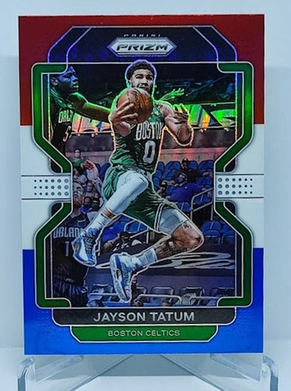 2021-22 Panini Prizm Red White Blue Jayson Tatum Celtics #13