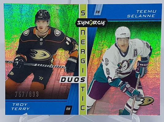 2021-22 Upper Deck Synergy Synergistic Duos Troy Terry Teemu Selanne /899