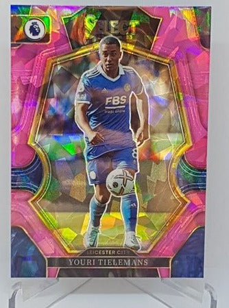 2022-23 Panini Select Premier League Pink Cracked Ice Youri Tielemans Leicester #162