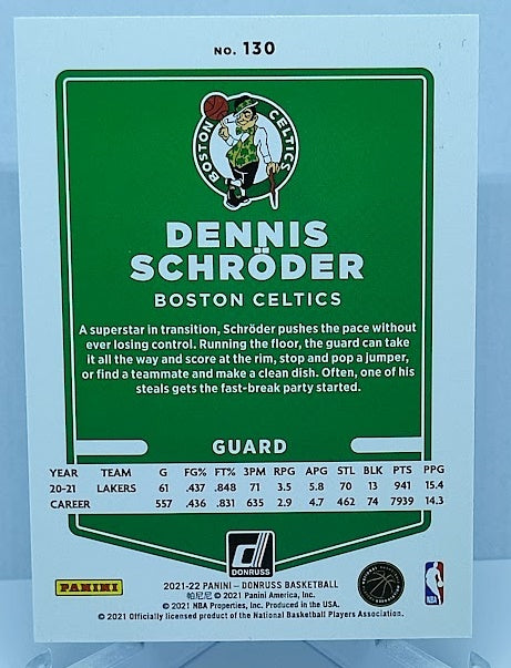 2021-22 Panini Donruss Dennis Schröder Celtics #130