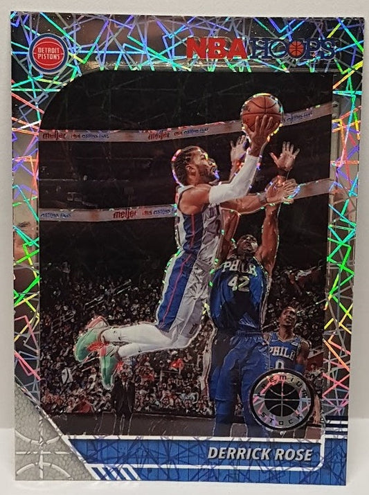 2019-20 Panini Hoops Premium Laser Prizm Derrick Rose Pistons #114