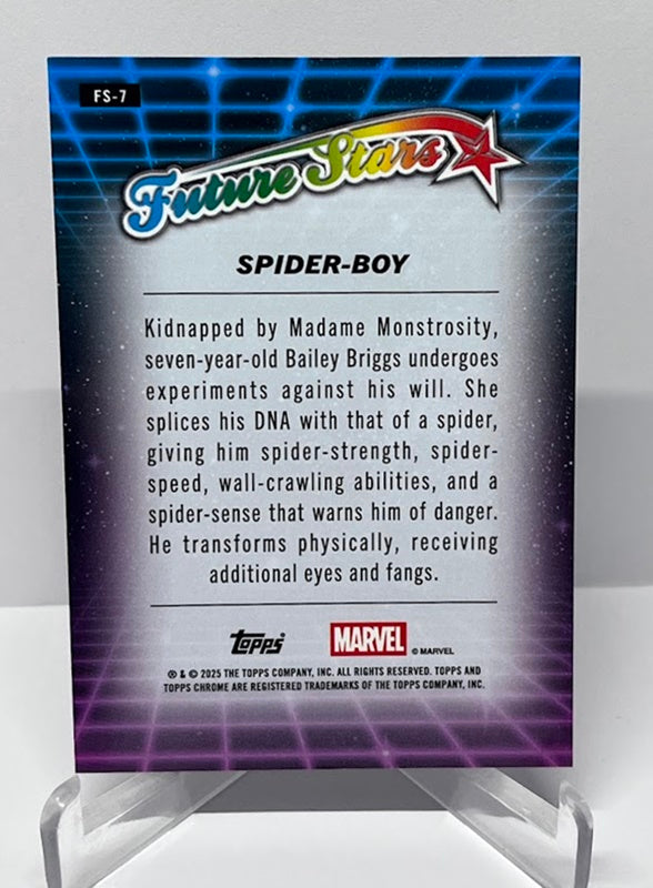 2025 Topps Chrome Marvel Future Stars Spider Boy #7 *7