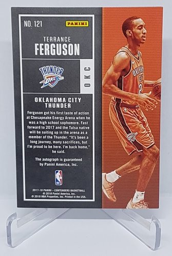 2017-18 Panini Contenders Rookie Ticket AU RC Terrance Ferguson OKC 009/125 #121
