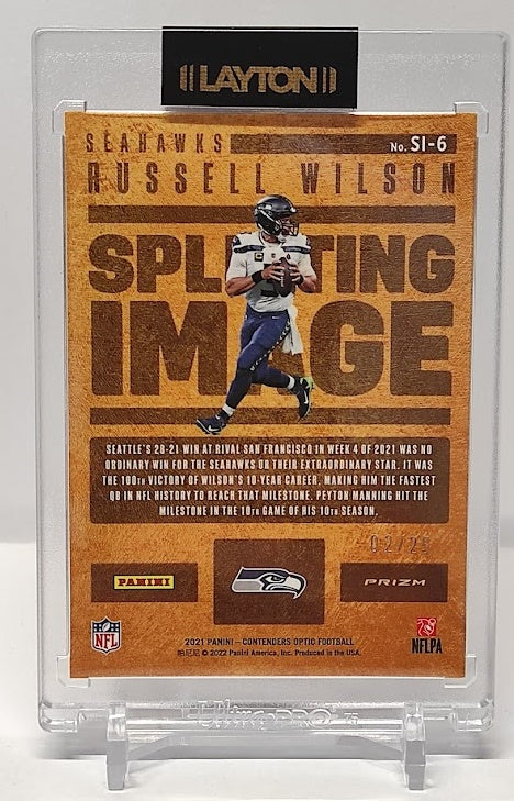 2021 Panini Contenders Optic Splitting Image Russell Wilson Seattle 02/25 *2