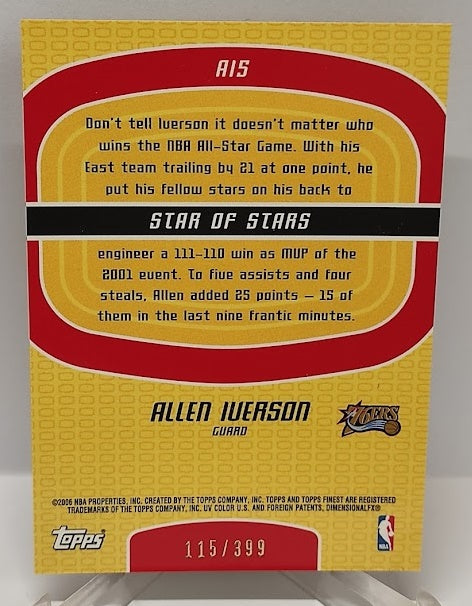 2006 Topps Finest Moments Star of Stars Allen Iverson 115/399 *2