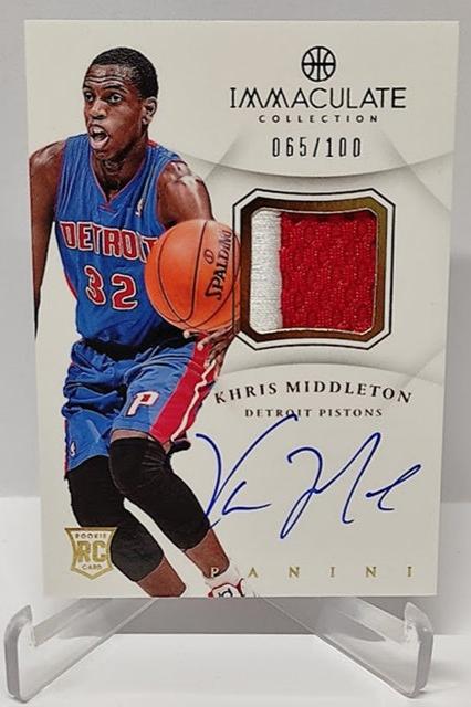 2012-13 Panini Immaculate RPA RC Khris Middleton Pistons 065/100 *2