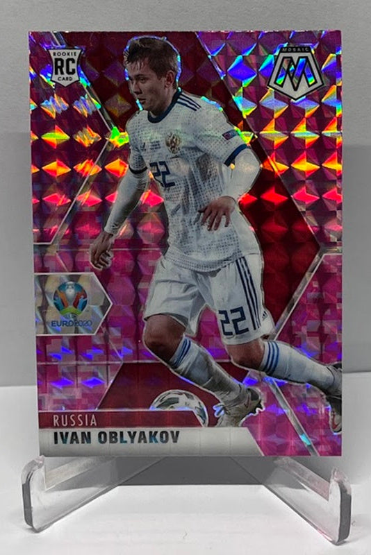 2021 Panini Mosaic UEFA EURO Pink Prizm RC Ivan Oblyakov Russia #72