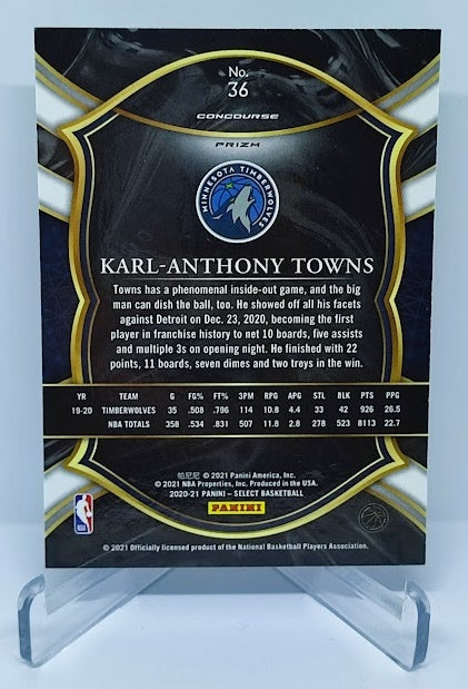 2020-21 Panini Select Prizm Karl-Anthony Towns Minnesota #36