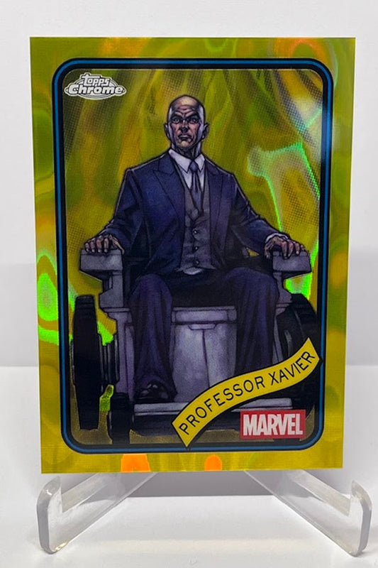 2025 Topps Chrome Marvel Yellow Lava Professor Xavier #27 *7