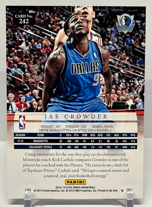 2012-13 Panini Elite Series RC Jae Crowder Mavericks 043/249 #242