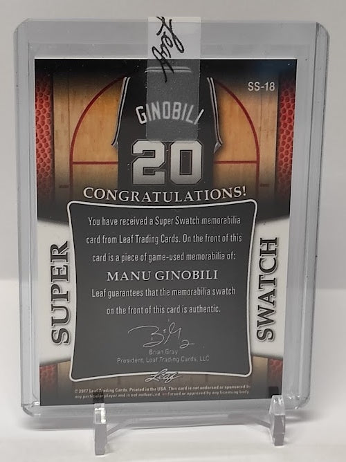 2017 Leaf Super Swatches Manu Ginobili 06/25