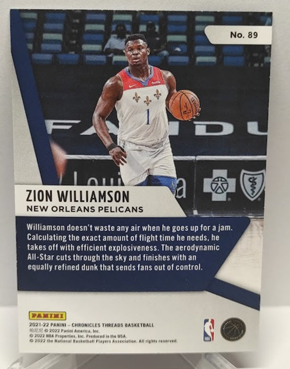 2021-22 Panini Chronicles Threads Pink Zion WIlliamson Pelicans #89