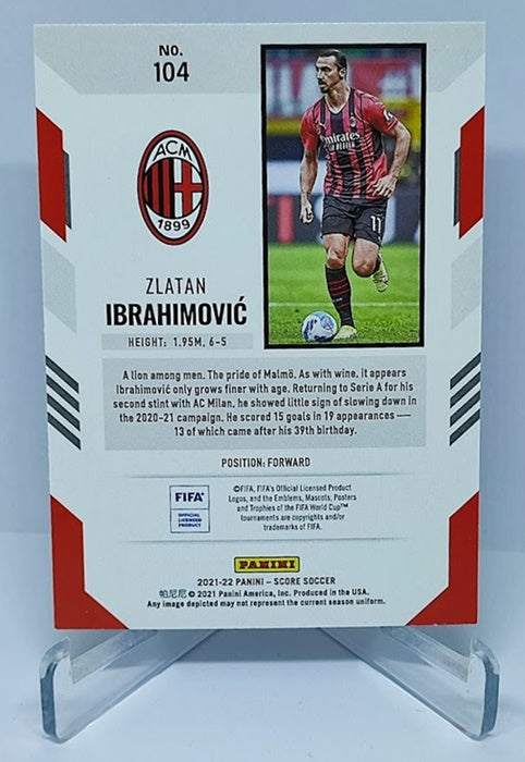 2021-22 Panini Score FIFA Red Laser Zlatan Ibrahimovic AC Milan #104 A